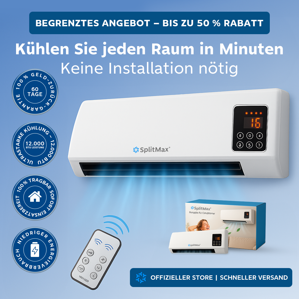 SplitMax™ – Tragbare Turbo-Klimaanlage
